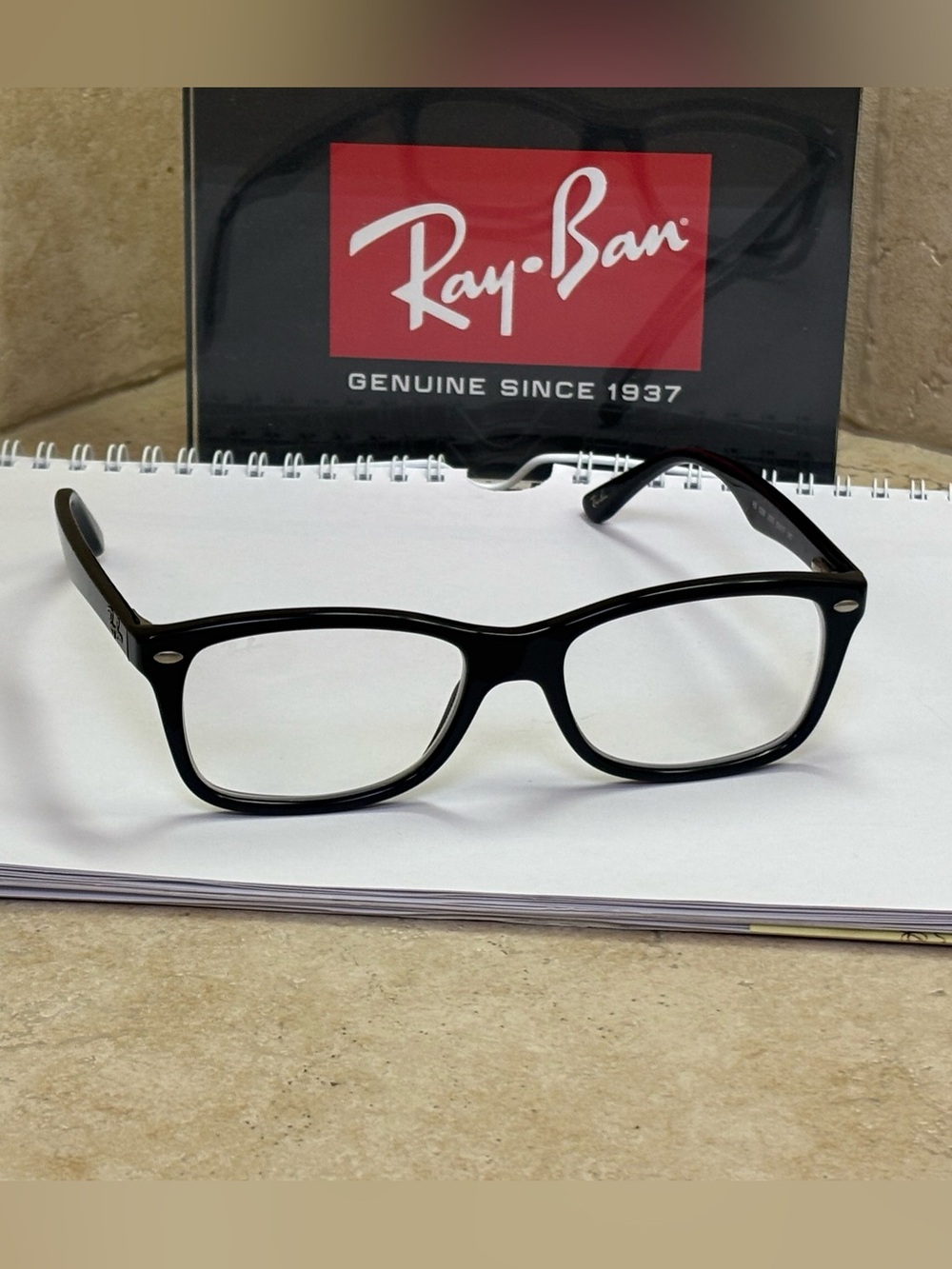 Ray-Ban RX5228 2000 Black Rectangular Acetate Optical Glasses - Picture 3 of 9